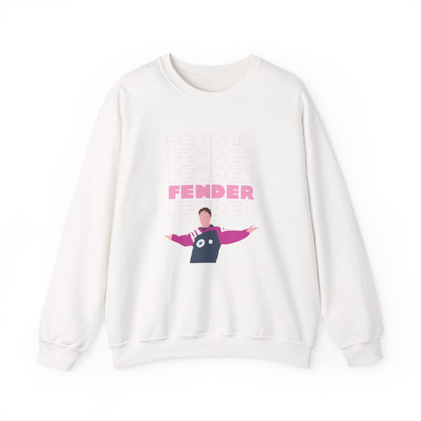Fender Pink Sports Jersey Sweatshirt White Front