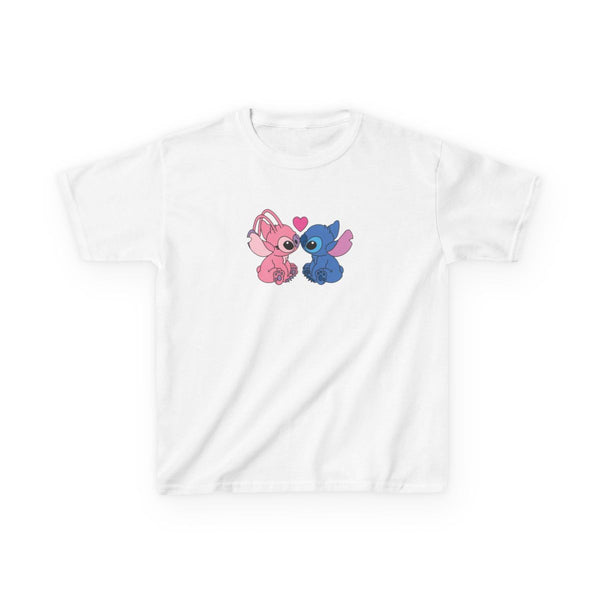 Angel And Blue Alien - Pink Alien Kids T-Shirt White Front