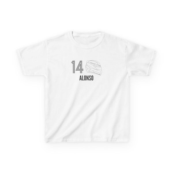 Alonso Helmet 2026 Kids T-Shirt White Front