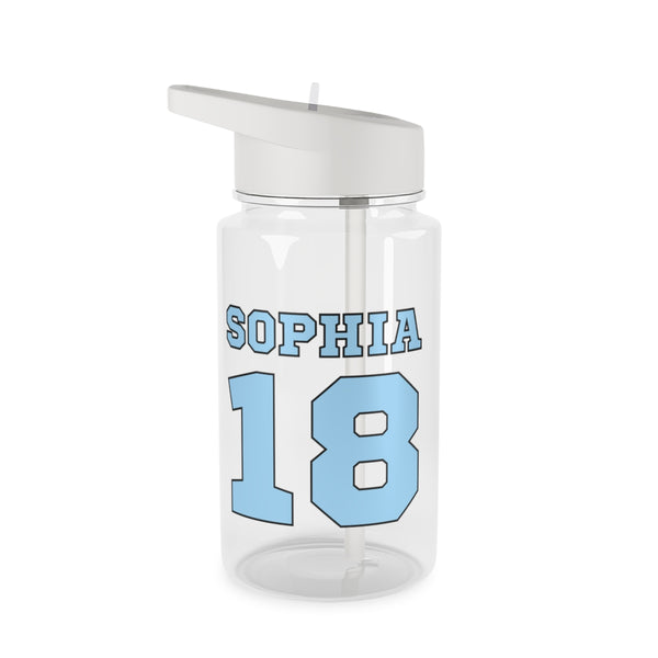 Light Blue - Personalised Football Clear Water Bottle