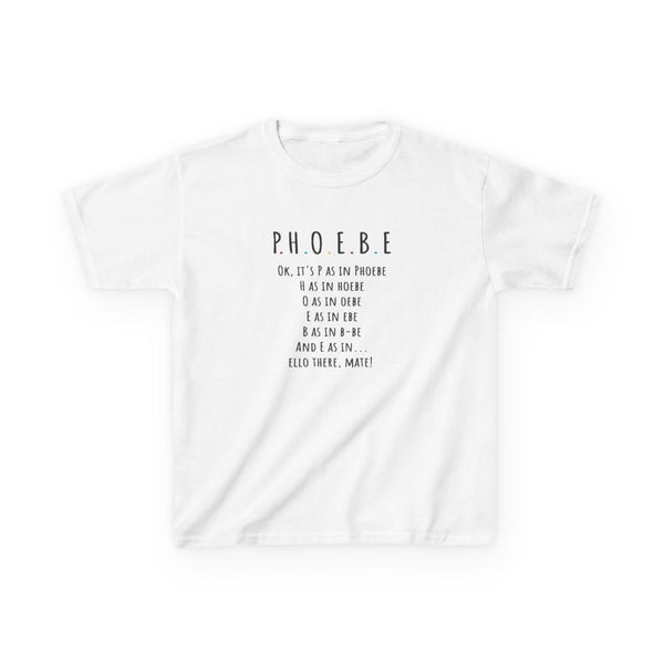 Spelling Phoebe Kids T-Shirt White Front