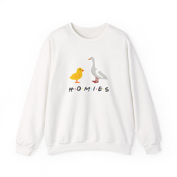 Homies Chick And Duck Sweatshirt White Front