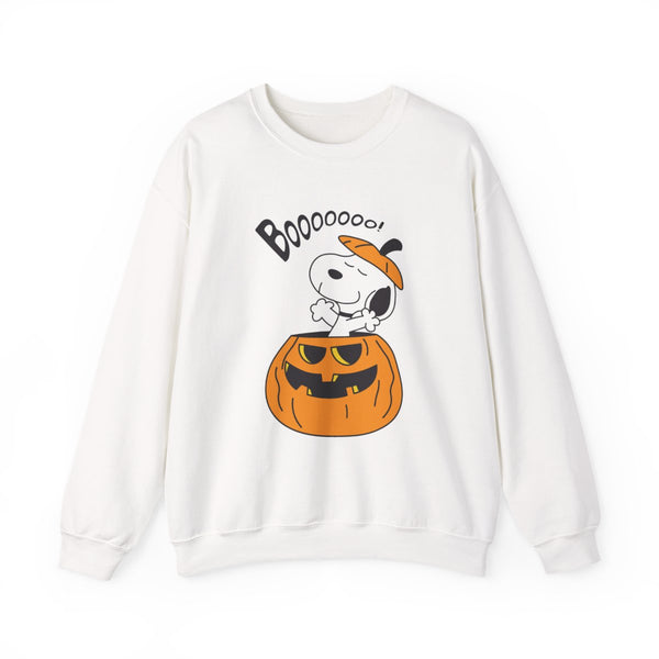 Cartoon Beagle Pumpkin Sweatshirt White Front