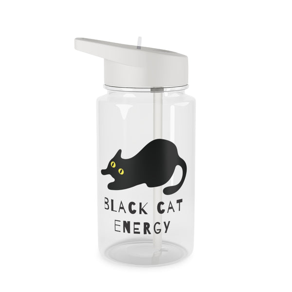 Black Cat Energy Clear Water Bottle