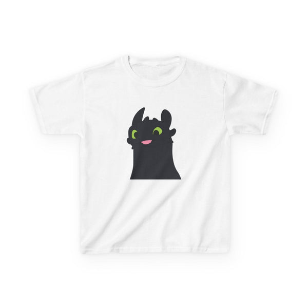 Black Fury Dragon Kids T-Shirt White Front