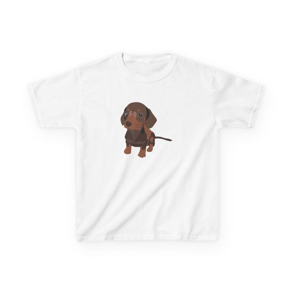 Brown - Dachshunds Kids T-Shirt White Front