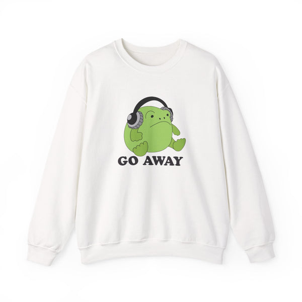 Go Away Grumpy Frog Sweatshirt White Front