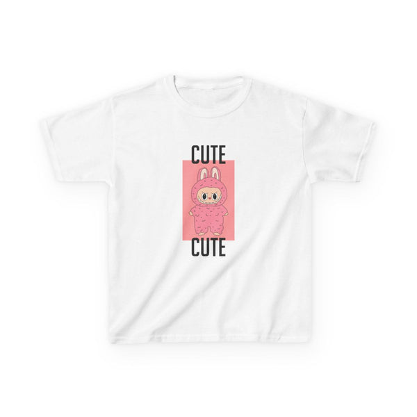 Cute Pink Monster Kids T-Shirt White Front
