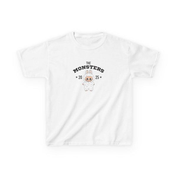 Cute Monster 2025 Pink Kids T-Shirt White Front
