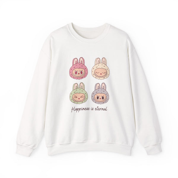 Happiness Is Eternal Monsters Sweatshirt White Front