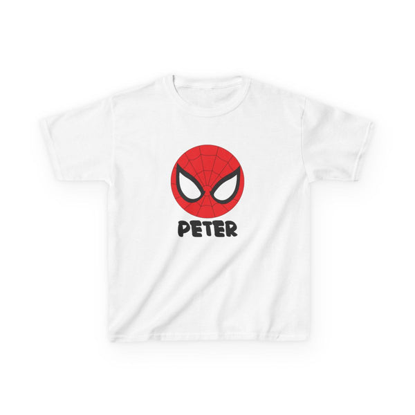 SpiderMan - Personalised Superhero Comic Kids T-Shirt White Front