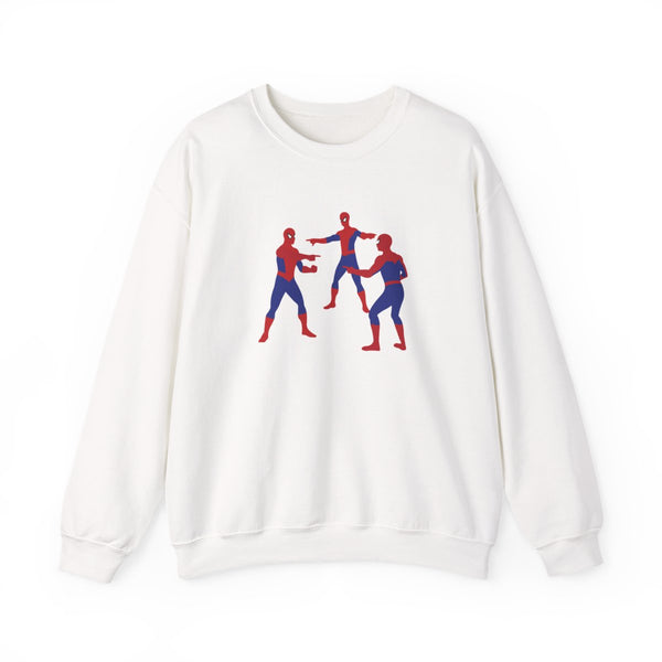 Spider Hero Pointing Meme Sweatshirt White Front