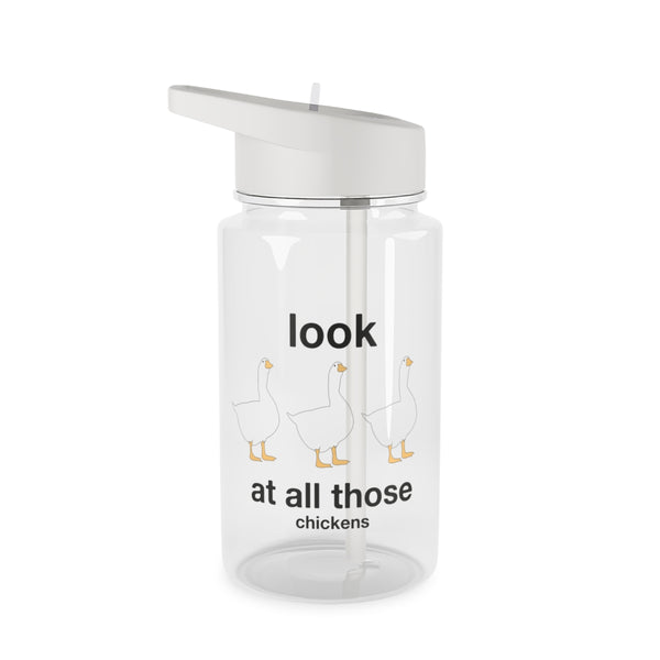 Look At All Those Chickens - Memes Clear Water Bottle