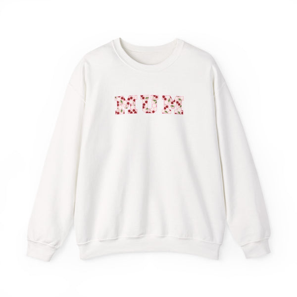 Floral Varsity Mum Sweatshirt White Front