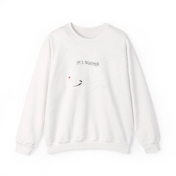 Stripey I'm A Nightmare Sweatshirt White Front