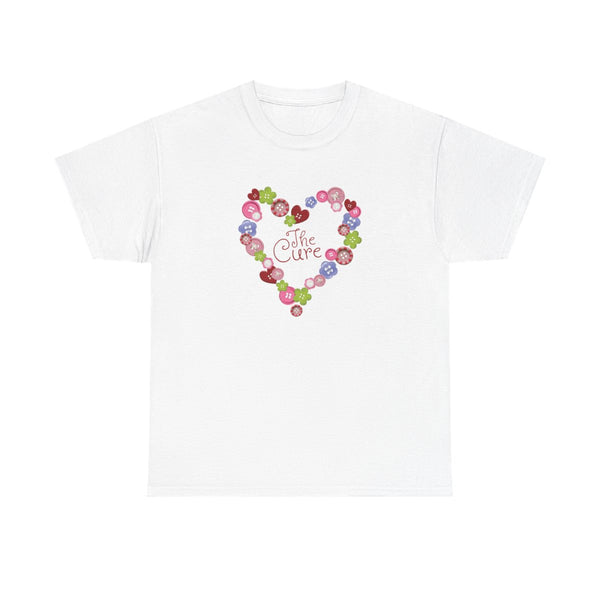 Button Heart T-Shirt White Front