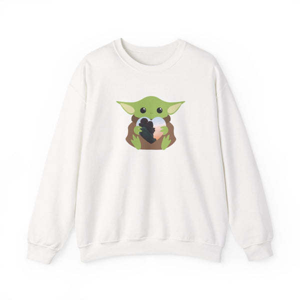 Baby Yoda - Personalised Couples Sweatshirt White Front