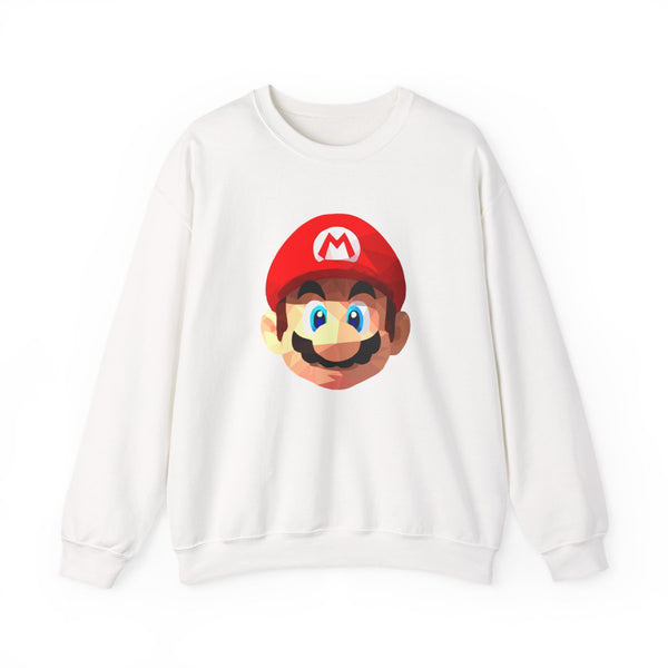 Mario Face - Mario Sweatshirt White Front