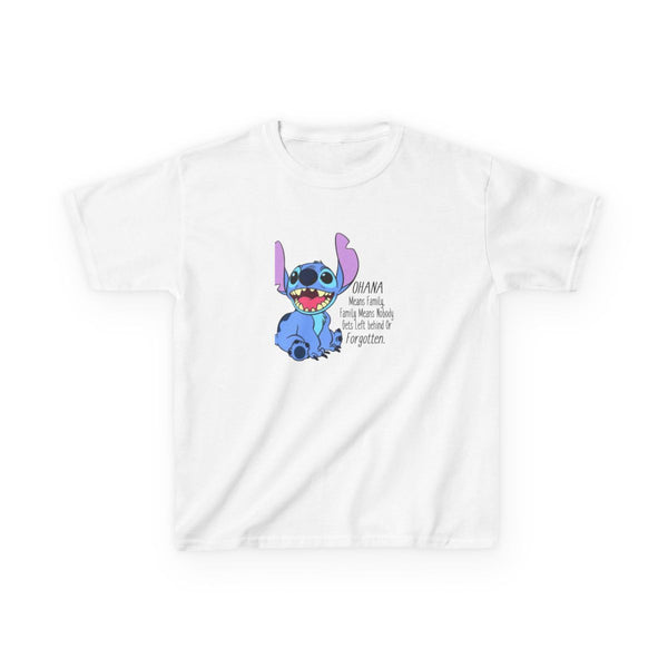 Ohana Means Family - Blue Alien Kids T-Shirt White Front