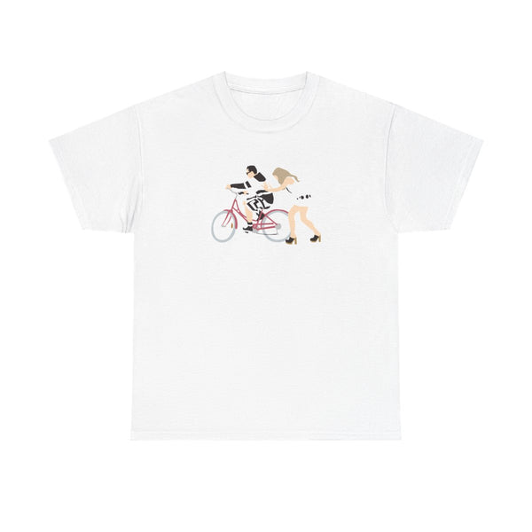 David Riding A Bike T-Shirt White Front