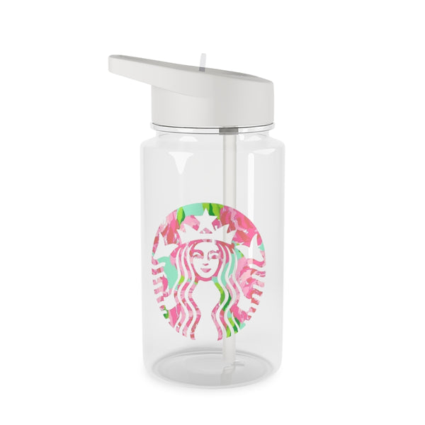 Pink Coffee Logo Clear Water Bottle