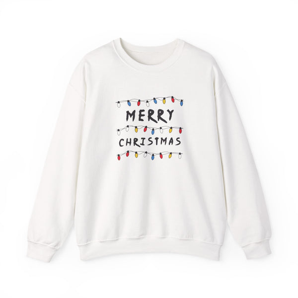 Merry Christmas String Lights Sweatshirt White Front