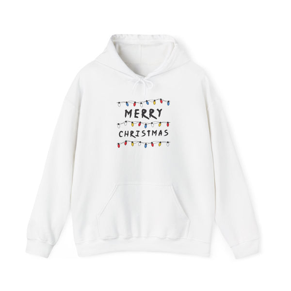 Merry Christmas String Lights Hoodie White Front