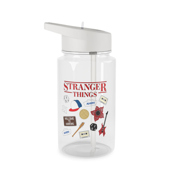 Stranger Things Cartoon Icons Clear Water Bottle