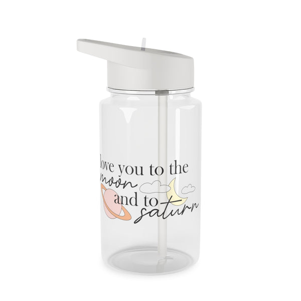 Love You To The Moon And Saturn Clear Water Bottle