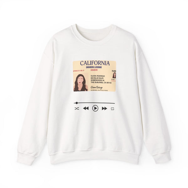 Drivers License - Olivia TikTok Sweatshirt White Front