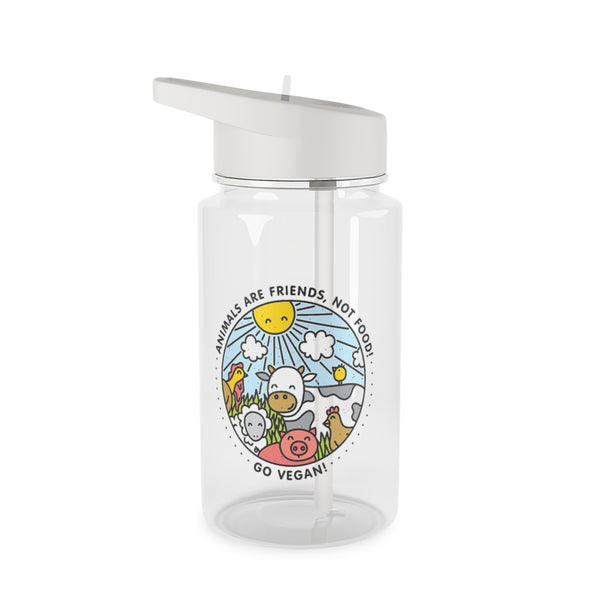 Animals Are Friends, Not Food - Vegan Clear Water Bottle