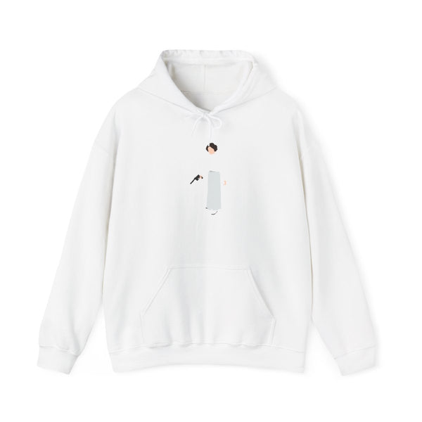 Leia Faceless With Gun Hoodie White Front