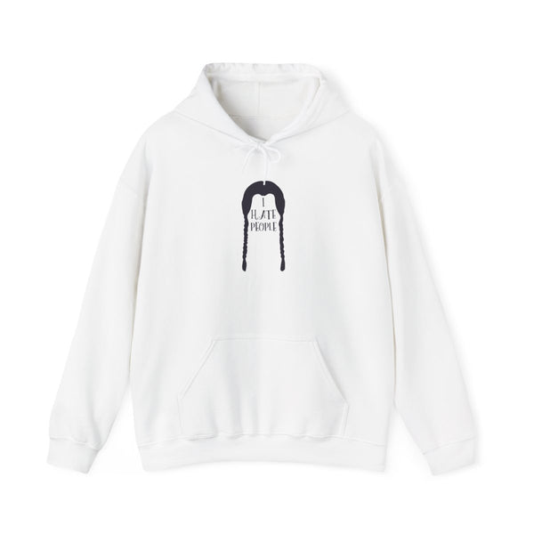 I Hate People Hoodie White Front