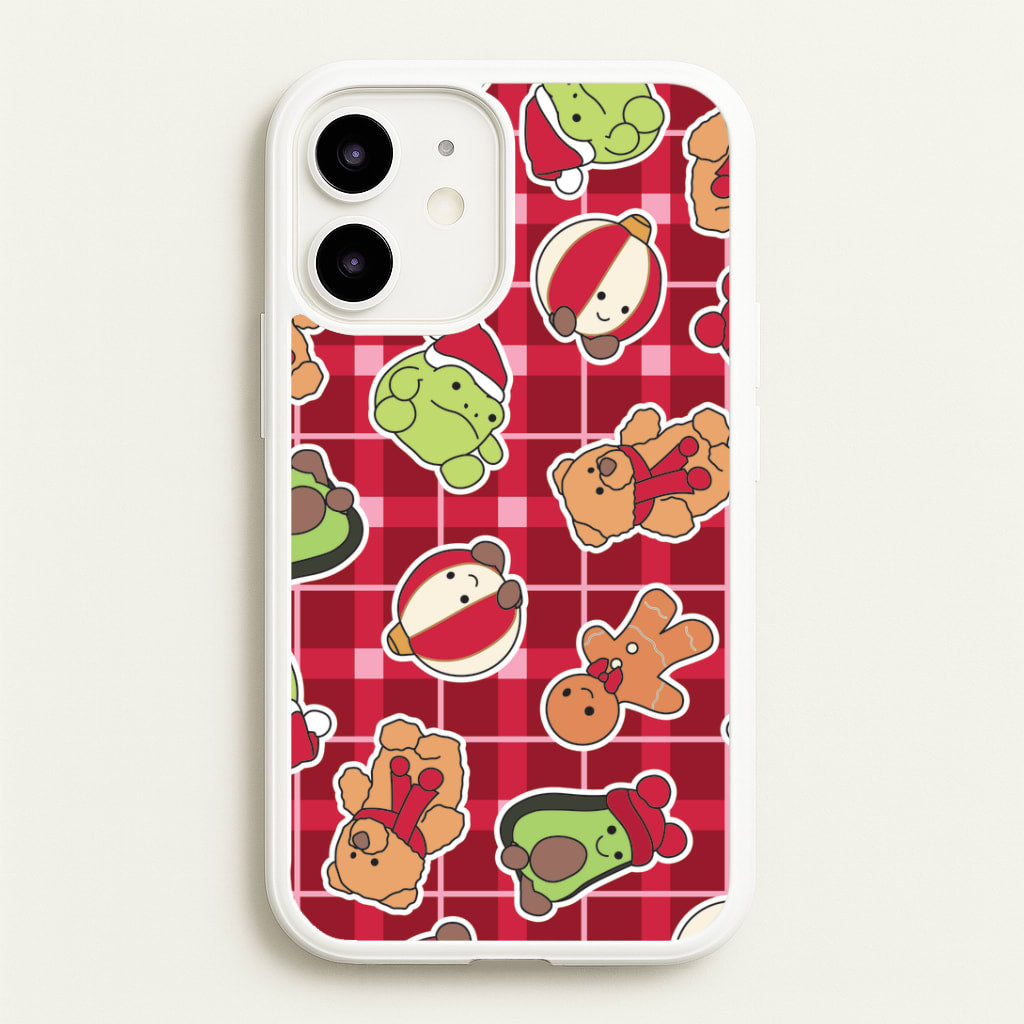 Christmas Plushies Tartan Pattern iPhone 12 Mini Case