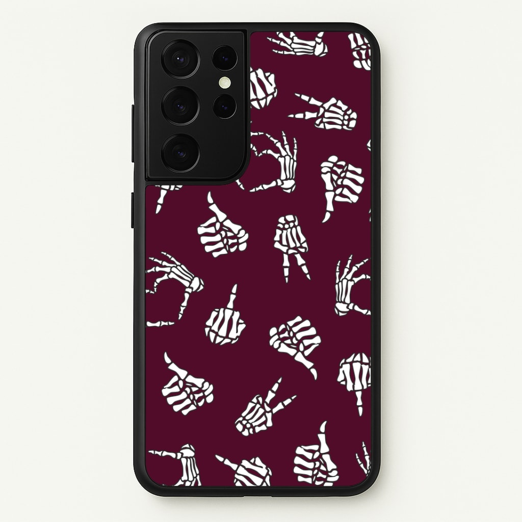 Skeleton Hands Pattern Galaxy S21 Ultra Case