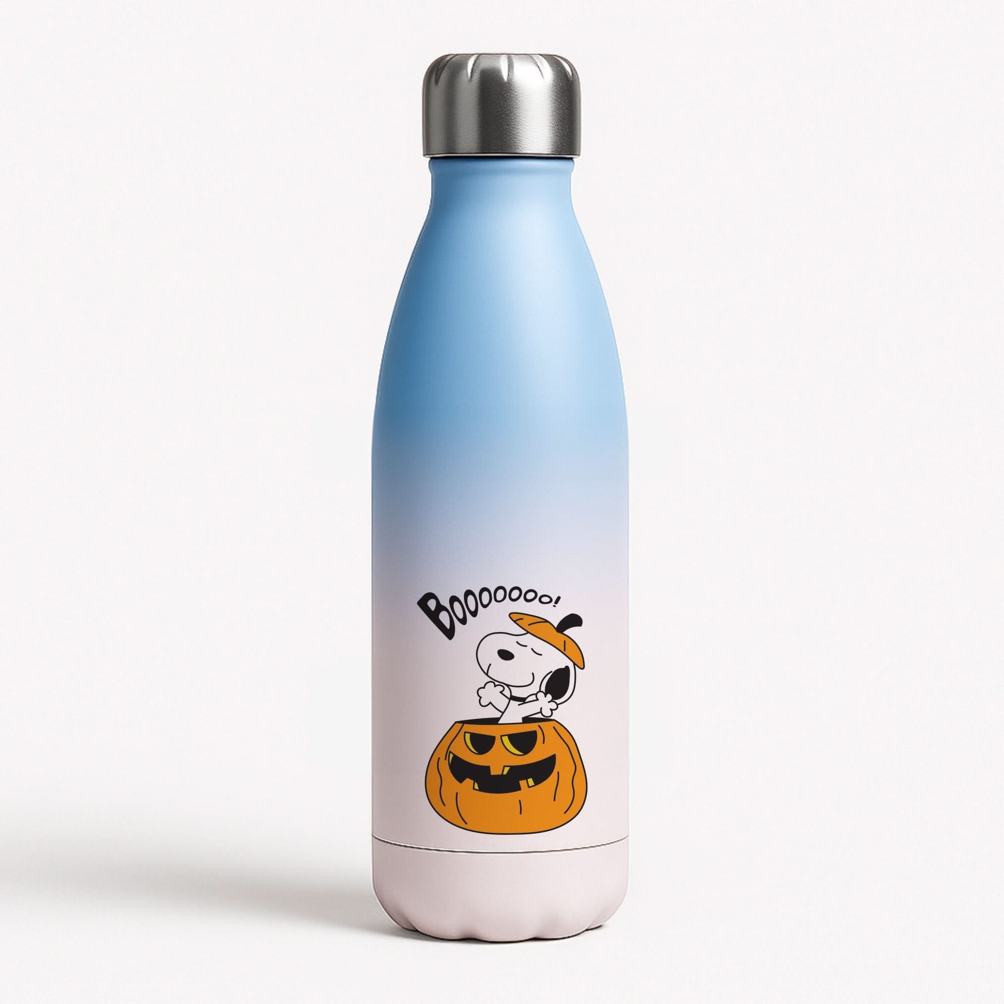 Cartoon Beagle Pumpkin Blue Water Bottle