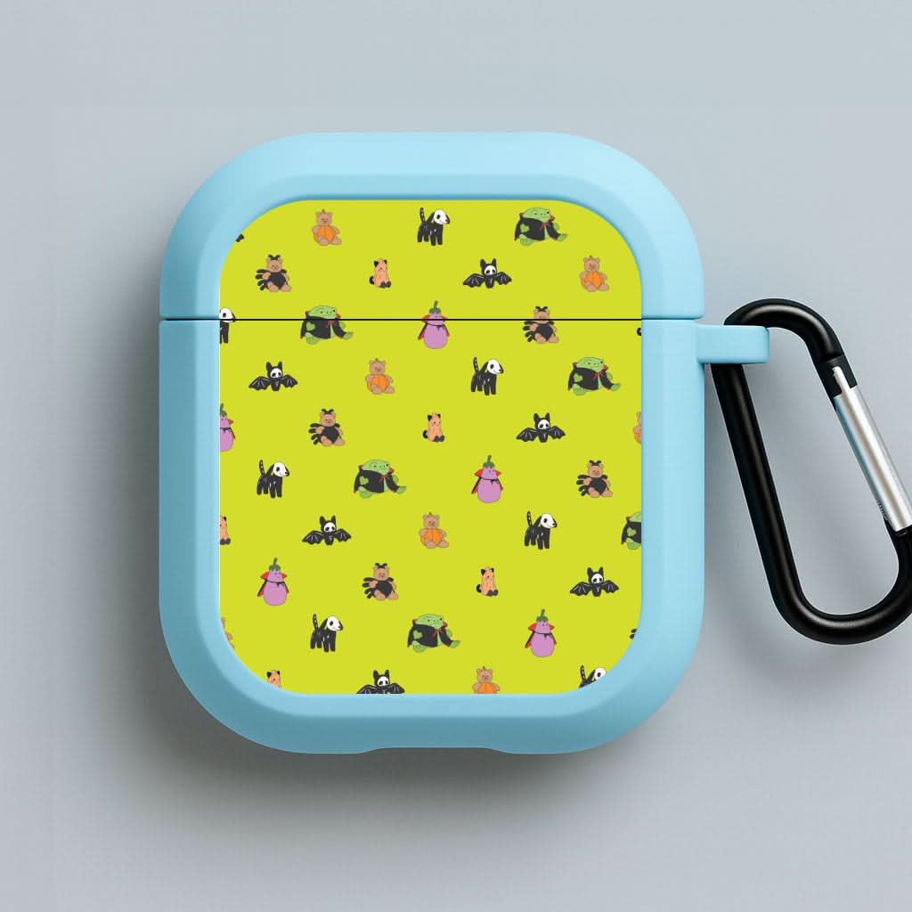Halloween Plushies Pattern III - Halloween Blue AirPods Case