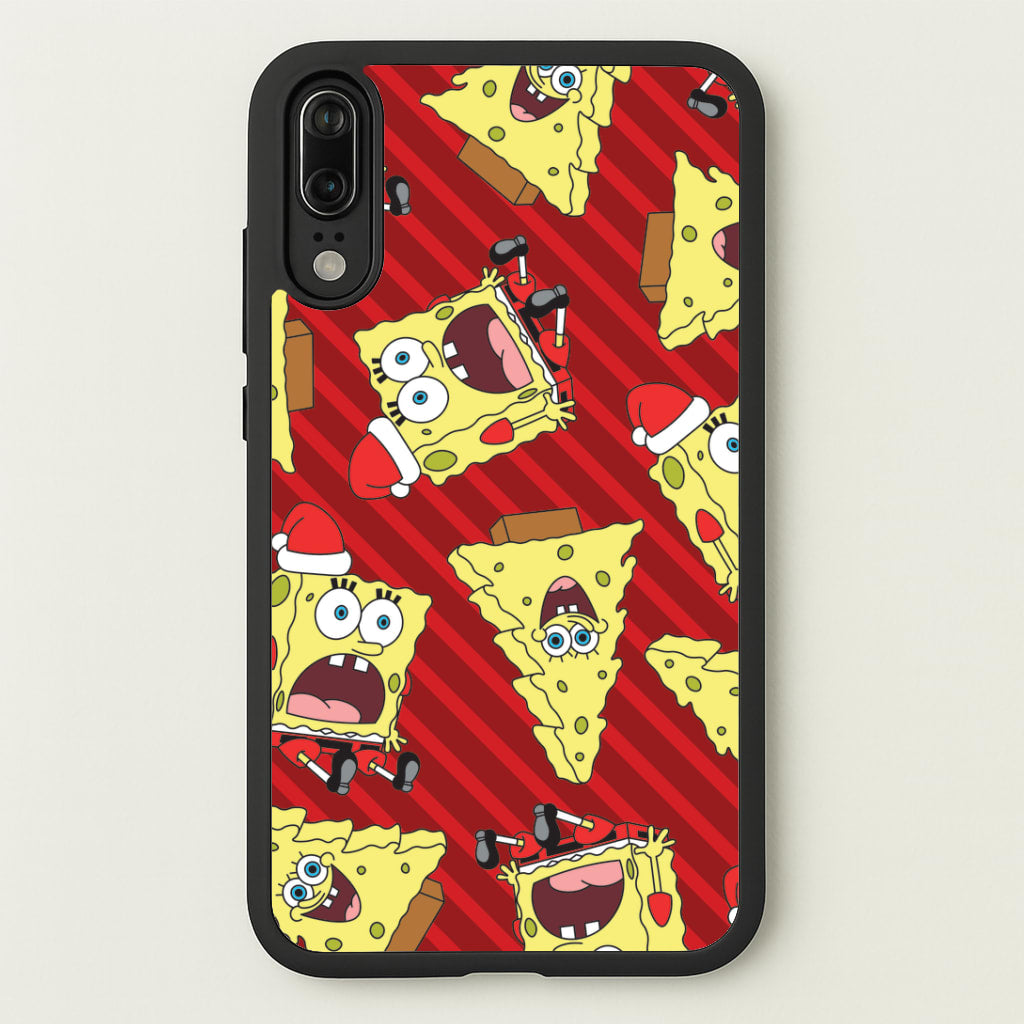 Christmas Cartoon Sponge Stripes Pattern Huawei P20 Case