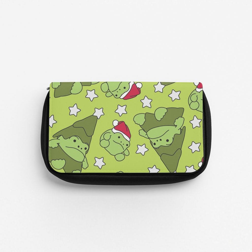 Christmas Frogs And Stars Plush Pattern Pencil Case