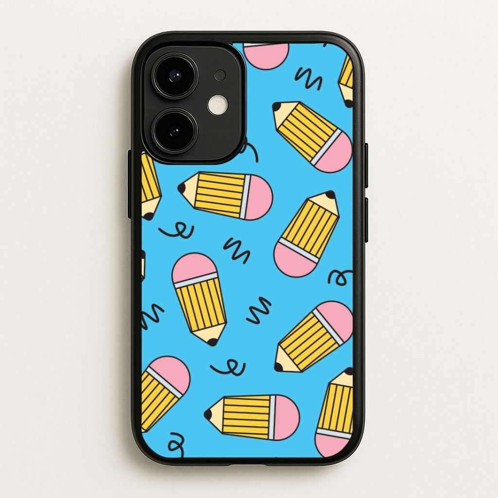 Pencils And Scribbles Pattern iPhone 12 / 12 Pro Case