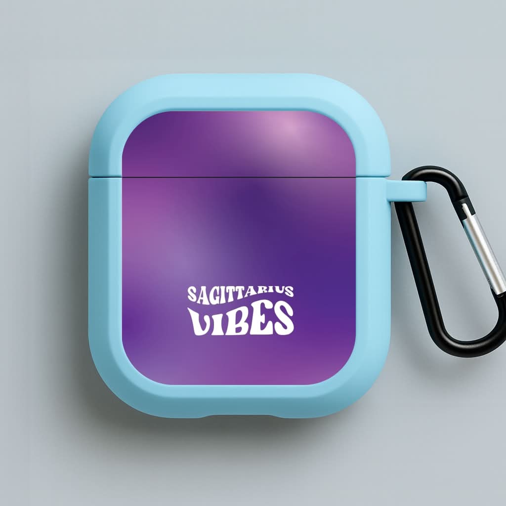 Sagittarius Vibes Gradient Zodiac Blue AirPods Case
