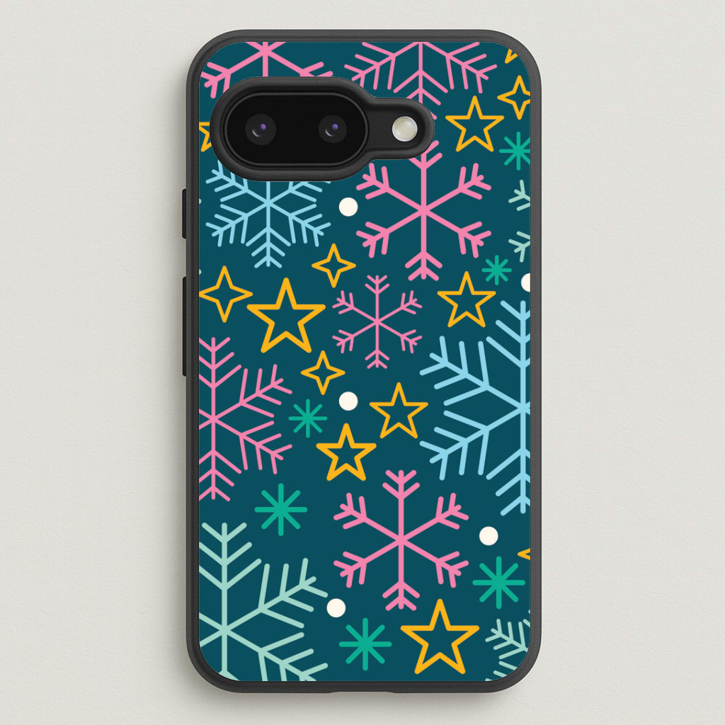 Colourful Christmas Symbols Pattern Google Pixel 9a Case