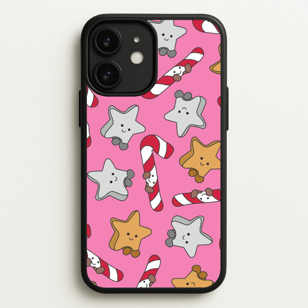 Pink Christmas Plushies Pattern iPhone 11 Case