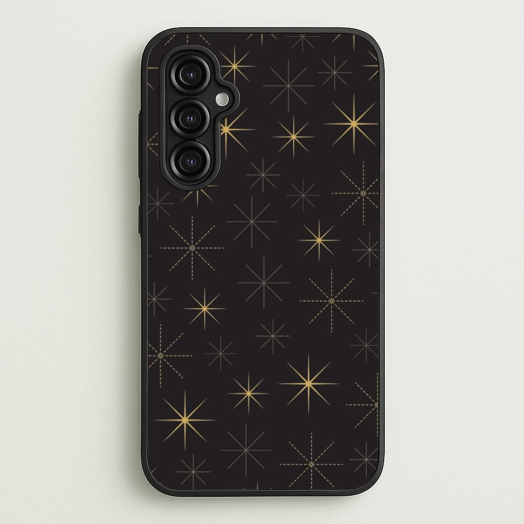 Christmas Gold Stars Pattern Galaxy A14 Case