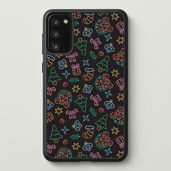 Neon Christmas Icons Pattern I Galaxy A41 Case