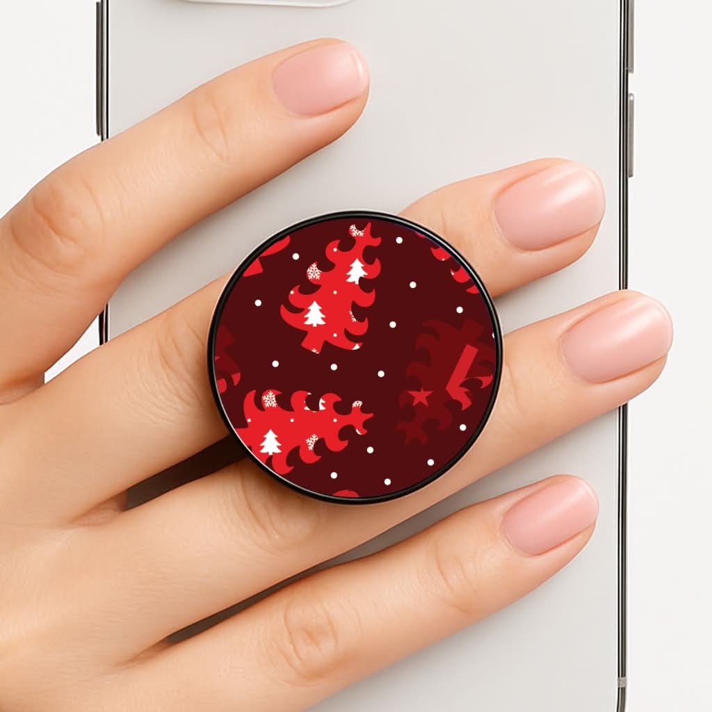 Wrapping Paper Christmas Tree Pattern Phone Grip