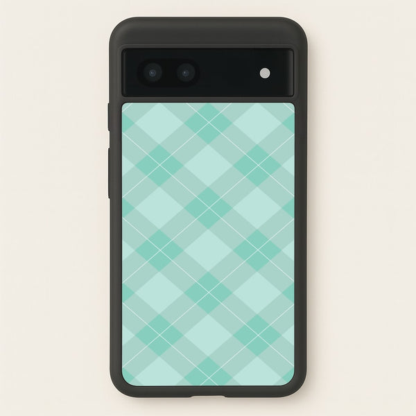 Light Cyan Tartan Christmas Pattern Google Pixel 7a Case