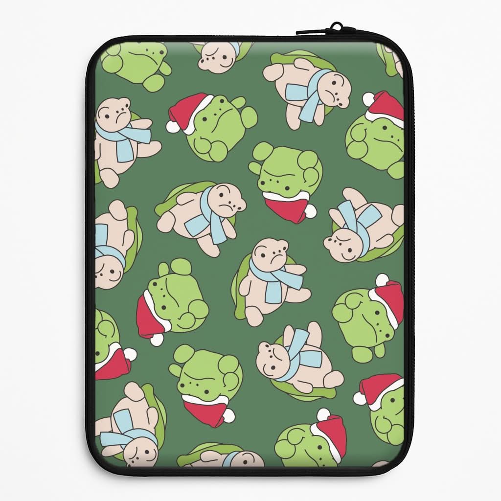 Grumpy Christmas Plushies Pattern Laptop Sleeve