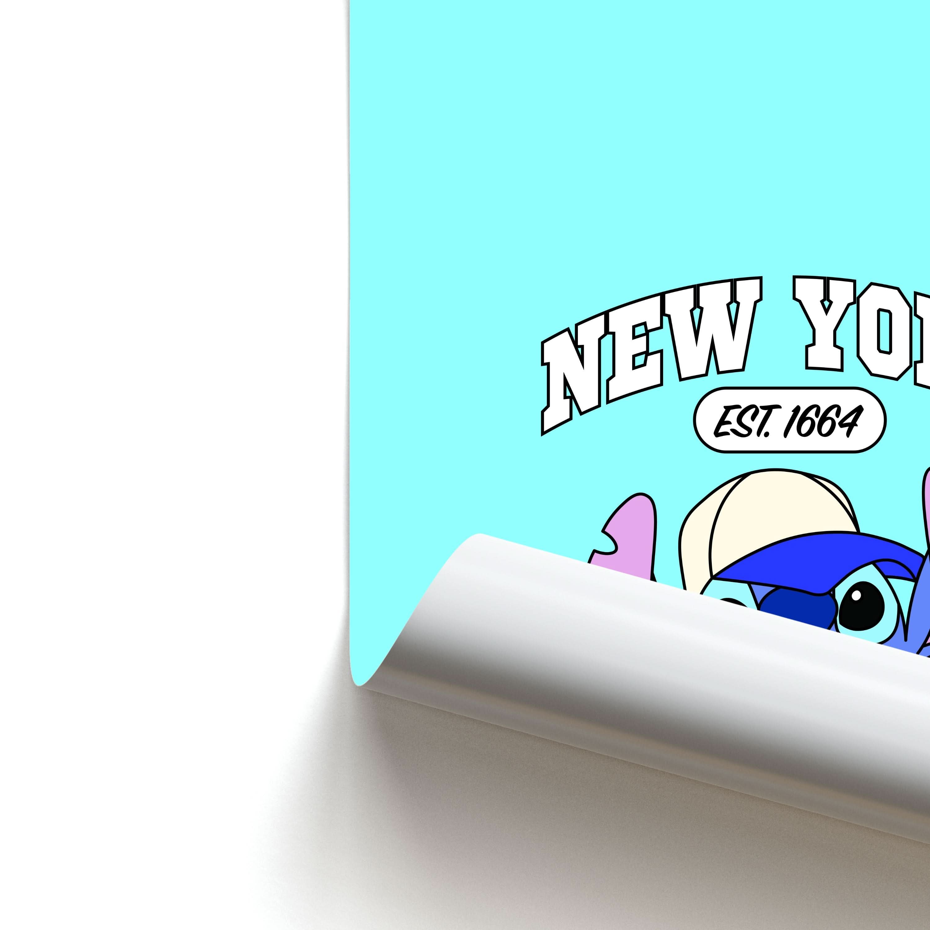 New York Blue Alien Poster