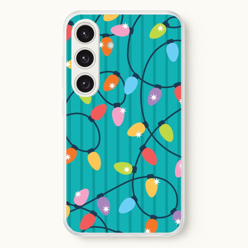 Funky Christmas Lights Pattern Galaxy S24 Plus Case